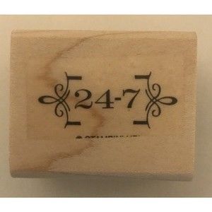 24-7 Rubber Stamp Flowers Stampin Up Wood Mounted 1.5" Long